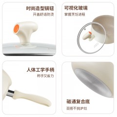 爱仕达 陶瓷新不粘奶锅  16cm NL16T10WG