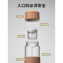 明霞  磁吸玻璃杯 500ML MXCG50-500