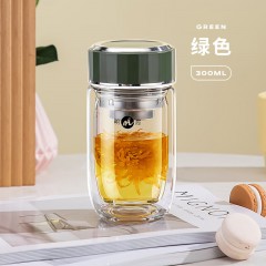 明霞  异形双层玻璃杯 300ml MX3565-ST300