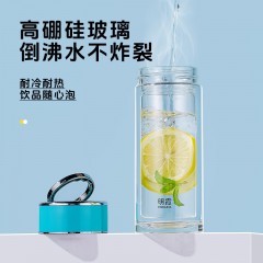 明霞 双层时尚提环玻璃杯 320ml MX3609-ST320