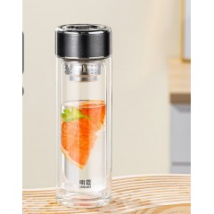 明霞 双层时尚提环玻璃杯 360ml MX3609-ST360