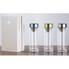 明霞 纯钛双层玻璃杯 320ml MXT05-320