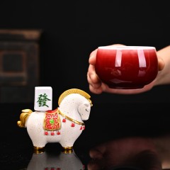 郎红主人杯国潮马摆件 郎红主人杯+小马