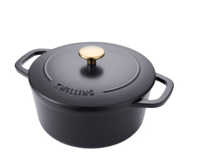 双立人 ZWILLING 黑色珐琅锅铸铁锅24寸 40501-462/40202-021
