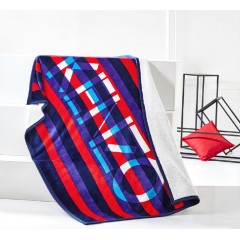 KENZO 炫彩条纹羊羔绒毯 KRT-010