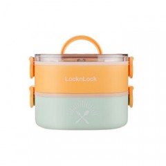 LOCK&LOCK乐扣  玩趣椭圆不锈钢双层饭盒  LCB914FU