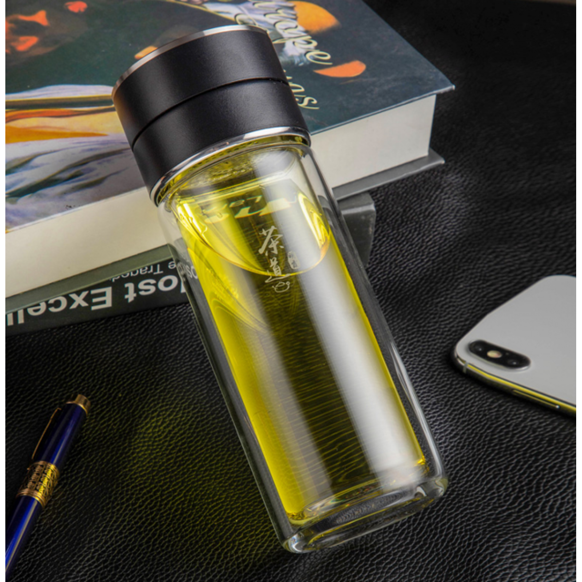 明霞 双层泡茶师玻璃杯 MX3391-300 300ml