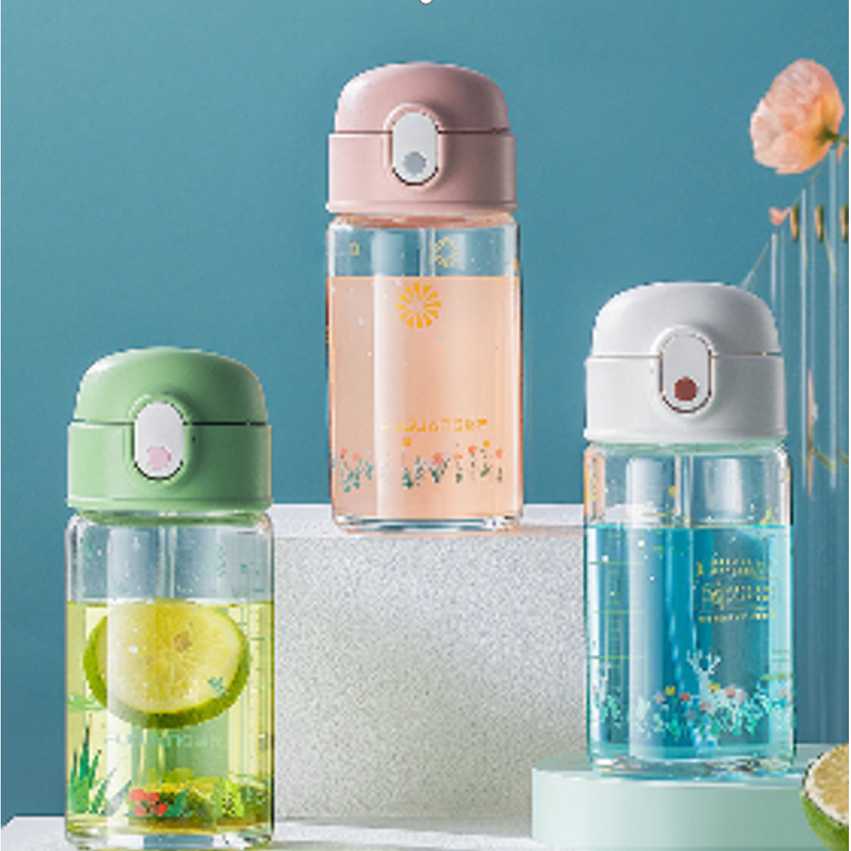 富光 享韵吸管单层玻璃杯（流通包销款）G2133-dh-500 500ML