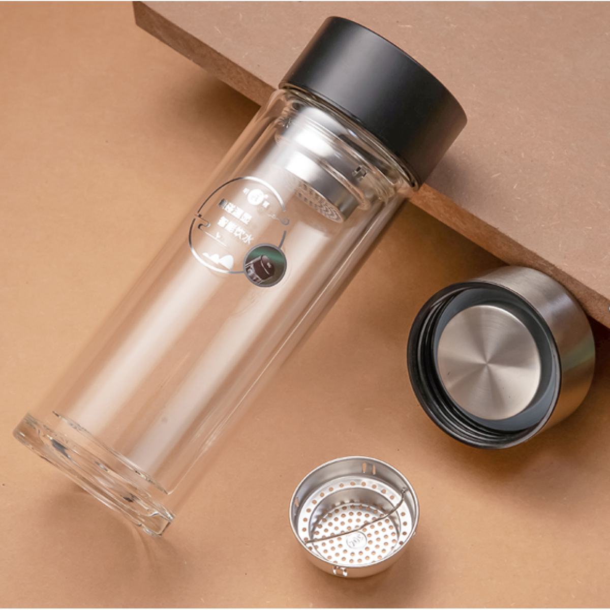 明霞 智能温显双层玻璃杯 MX3429-ST350 350ml