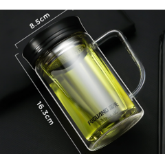 富光 致格双层玻璃办公杯（流通款）G1613-SP-380B 380ml
