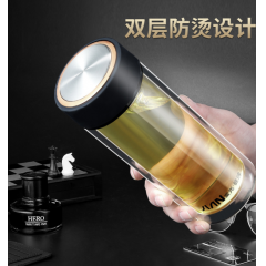 富光 健牌思茗双层玻璃杯（流通款）X1627-sp-320 320ml