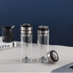 明霞 双层茶水分离玻璃杯 MX3506-ST360 360ml