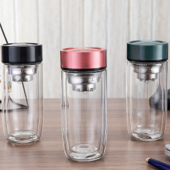 明霞 异形双层玻璃杯 MX3362-400 400ml