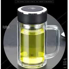 明霞 双层办公玻璃杯 MX229-400 400ml