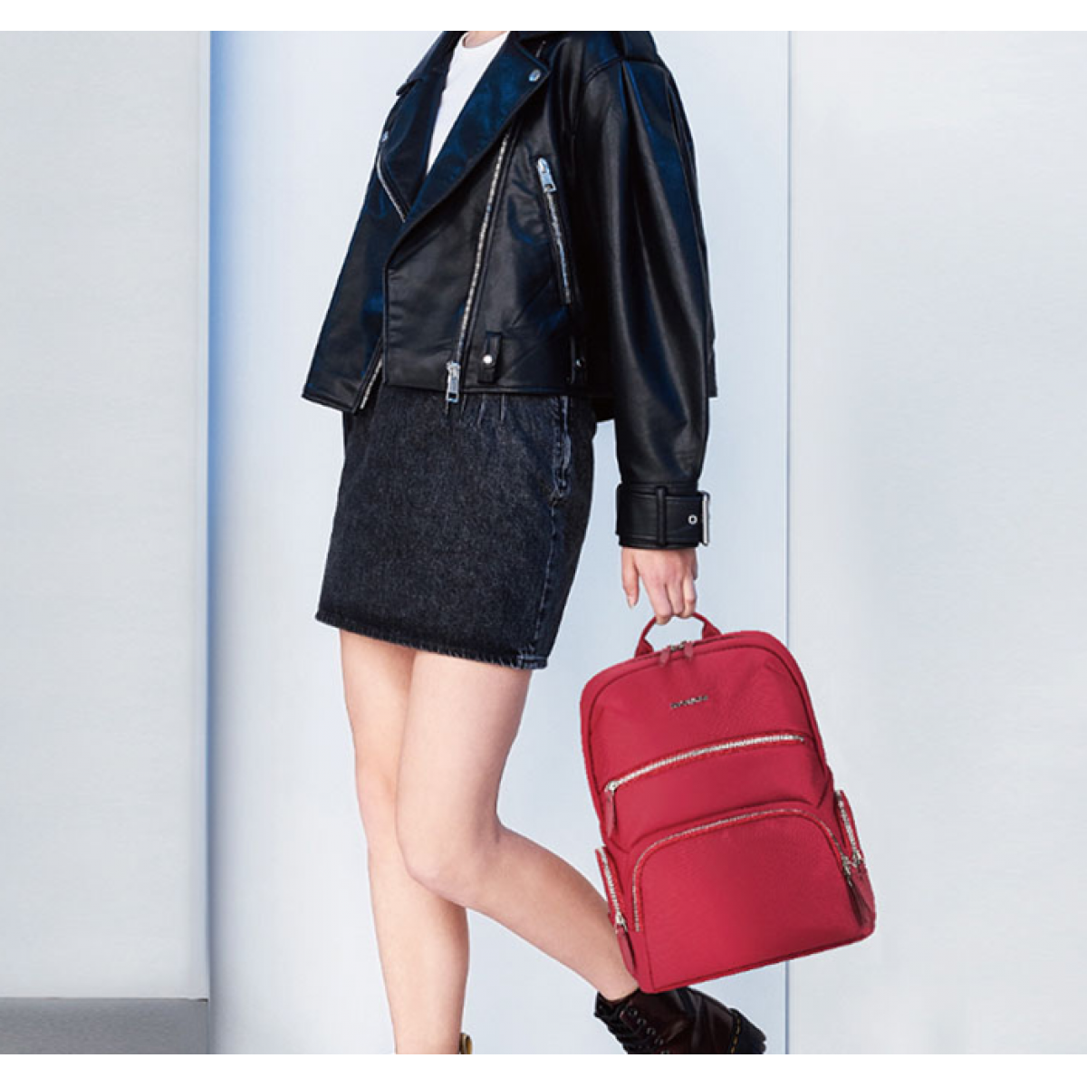 新秀丽 Samsonite 时尚双肩包-红色 96Q*00027