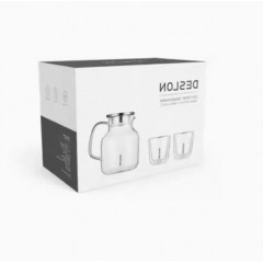 德世朗（DESLON） 清韵玻璃冷水壶套装 水壶1400mL＋分享杯200mL*2  DQY-TZ016B