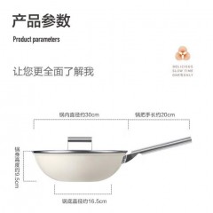 德世朗（DESLON）致简精铁不粘炒锅 30cm DFS-C954-WH