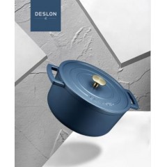 德世朗（DESLON） 珐琅铸铁锅（蓝色） 21cm DFS-T128A