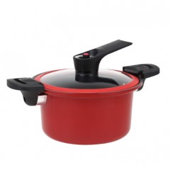 德世朗（DESLON） 麦饭石抗菌不粘微压营养锅 6L汤锅+硅胶汤勺 DFS-T832B