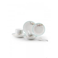 康宁 玉兰芬芳系列餐具12件组 （4.5寸碗*4+小汤勺*4+7寸深盘*2+8寸深盘*2）WK-CJ12T137C-JY/KZ