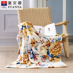 富安娜 多功能法兰绒午休毯落英缤纷 80*120cm