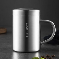 美厨304不锈钢双层儿童杯7.8cm（带盖）MCB649