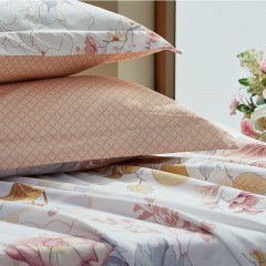 富安娜 纯棉四件套-清叶梦语 被套203*229cm 2.5kg