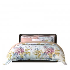 富安娜 纯棉四件套-清叶梦语 被套203*229cm 2.5kg