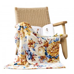 富安娜 多功能法兰绒午休毯落英缤纷 80*120cm