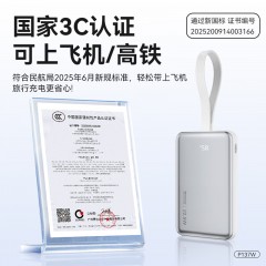 纽曼 10000毫安无线磁吸带线快充移动电源  P137W