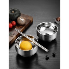 美厨304不锈钢双层隔热碗11.5CM（4只装） MCWA8014