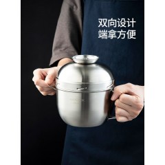 美厨304不锈钢快餐杯14cm品尚系列（含折叠勺）1300ml MCFT8632