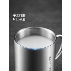 美厨304不锈钢双层儿童杯7.8cm（带盖）MCB649