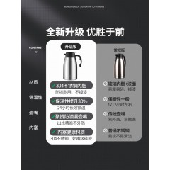 美厨304不锈钢真空保温水壶2L MCH1060