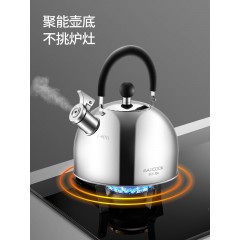 美厨304不锈钢锌合金鸣音水壶3.0L欧式系列 MCH5503