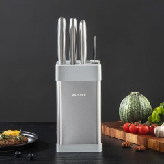 美厨不锈钢刀架（自带磨刀器款）11.3*11.3*22cm MCD8168
