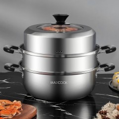 美厨家用双层不锈钢蒸锅电木柄款30cm MCZ1144