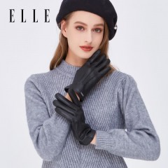 ELLE真皮手套女士防风防水骑行法式优雅经典款送礼必备