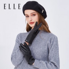 ELLE真皮手套女士防风防水骑行法式优雅经典款送礼必备