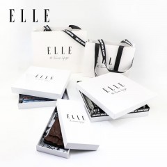 ELLE【礼盒装】真皮手套山羊皮手套时尚开车驾驶拼接节日送礼生日礼物