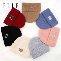 ELLE纯羊毛帽子冬季男女士保暖毛线帽针织月子新年生日礼物