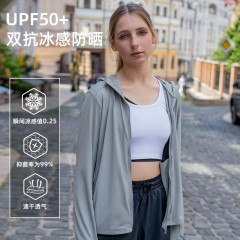 knirps 冰丝速干透气防晒衣女修身户外防晒服 斗篷款+修身款
