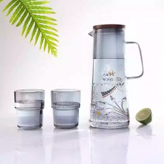 大英博物馆 盖亚安德森猫系列一壶两杯烟灰色冷水壶套装 1003434