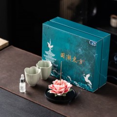 宏裕 非遗·宋青花瓣对杯·香氛礼盒套装 HYXQ1063