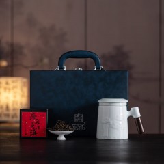 宏裕  云涧青杯2号玉青开片办公杯+滇红罐茶礼盒套装 JHY-CJ-212