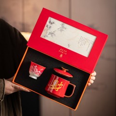 宏裕  福禄寿喜财1号冰花主人杯+办公杯礼盒套装 JHY-CJ-218-1号