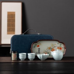 宏裕 柿柿如意·8头茶盘茶壶冰岛罐茶 JHY-CJ-209