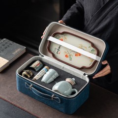 宏裕 龙腾2号8头茶盘香炉茶壶3杯罐茶商务套装 JHY-CJ-2010