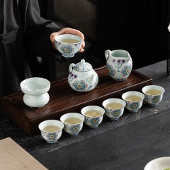 宏裕 斗彩系列11头茶壶主人杯6品杯礼盒套装 HYXQ1058
