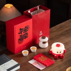 宏裕  平安喜乐童趣夜灯红包快客2杯茶具套装 HYXQ1040